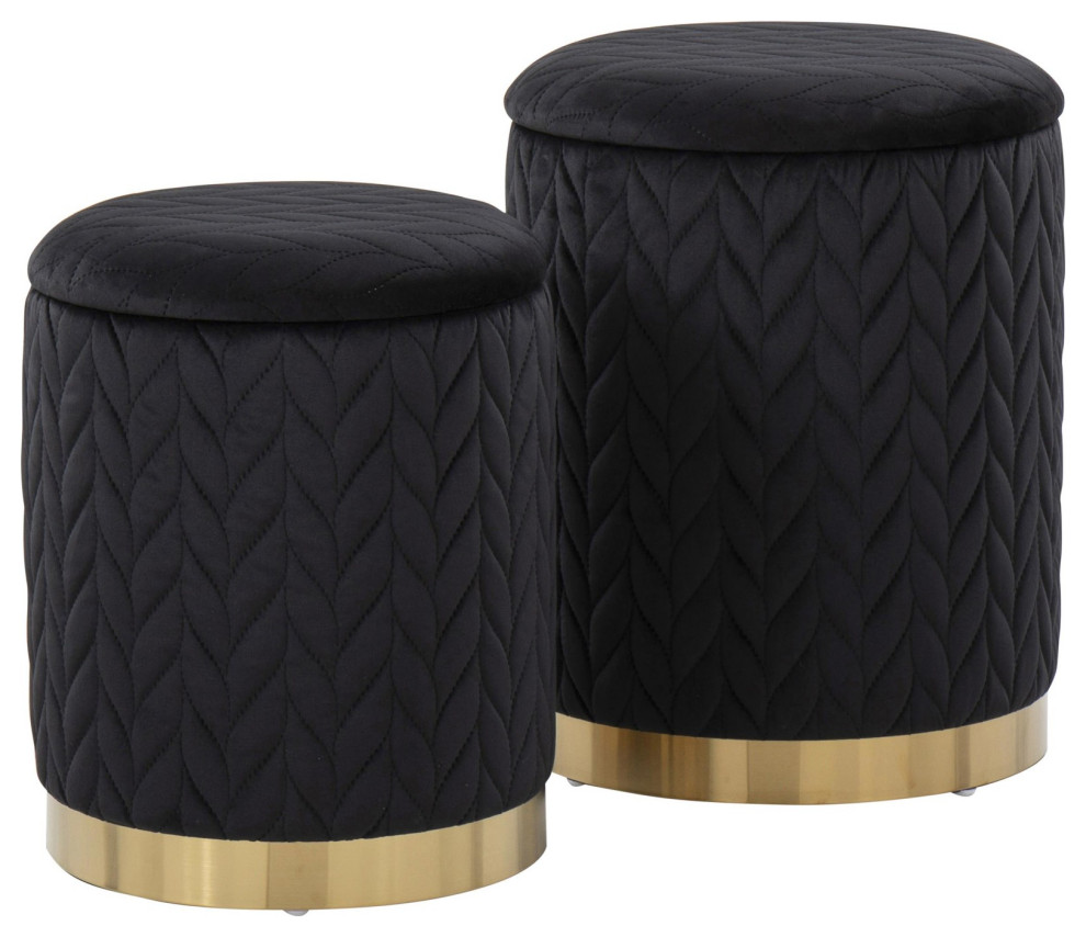 Marla Quilted Ottoman Set Contemporary Footstools And Ottomans by