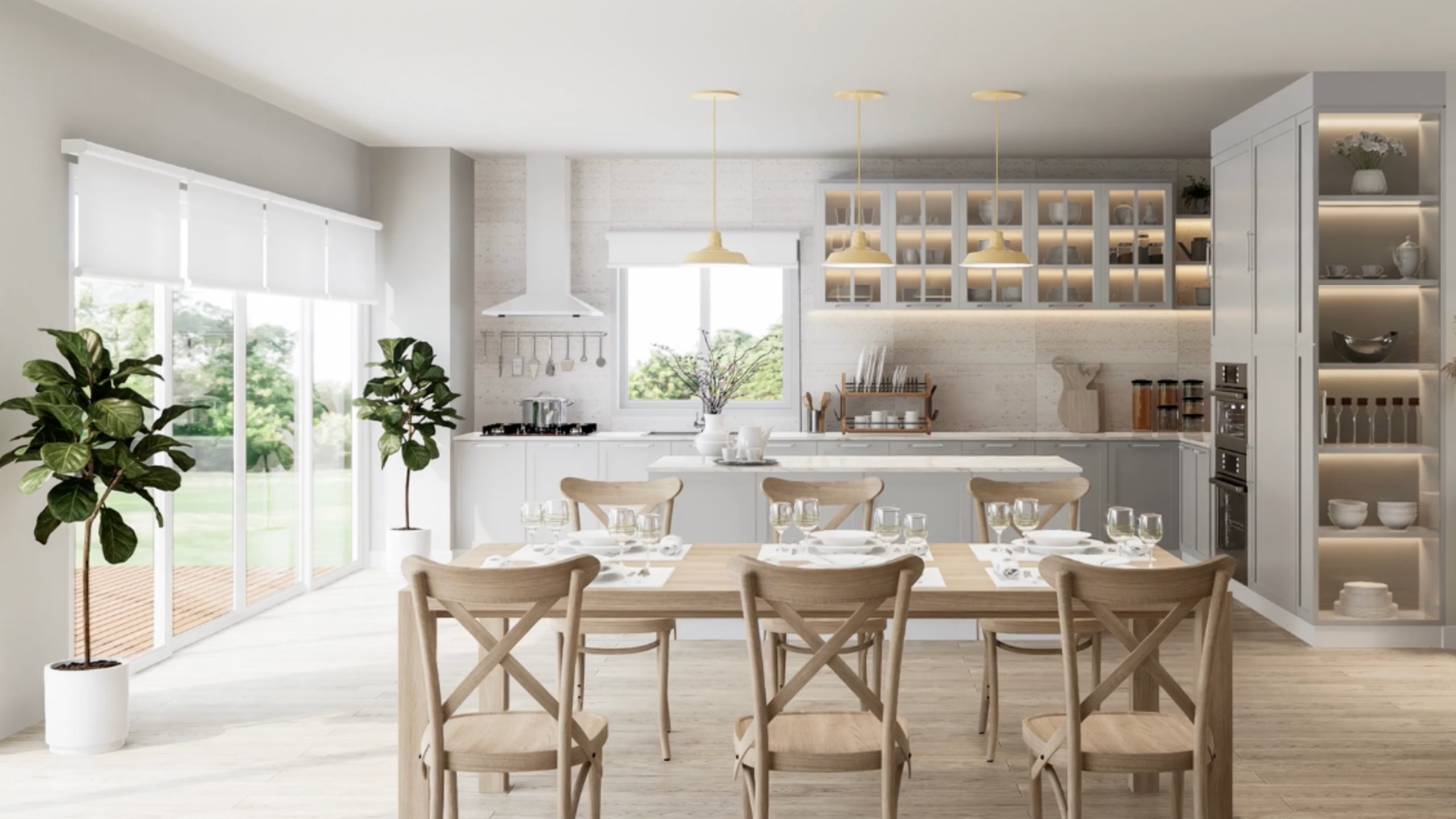 Warm and Inviting Dining Room with Organic Touches in Guildford