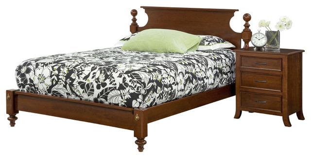 Double Tyrell Cherry Bed With Low Footboard, Light Brown Cherry