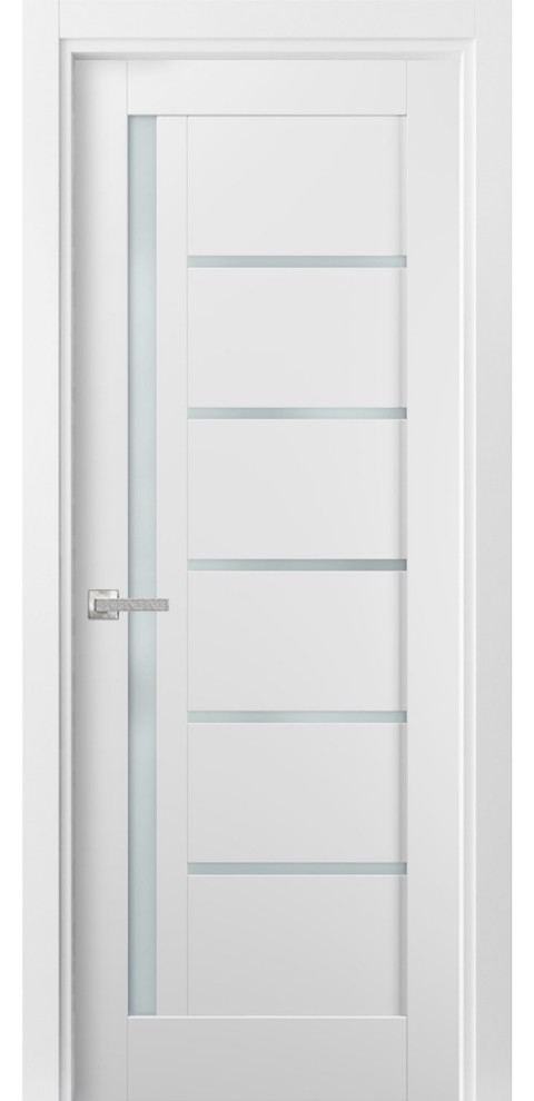 Pantry Kitchen Lite Door 18 x 84 & Hardware | Quadro 4088 White Silk