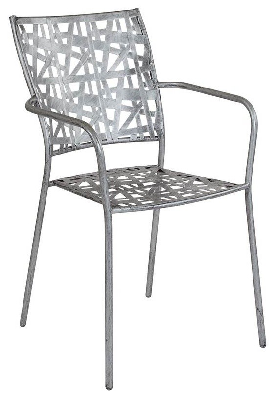 Agostina Series Antique Silver IndoorOutdoor Steel Patio Stack Chair Industrial Outdoor