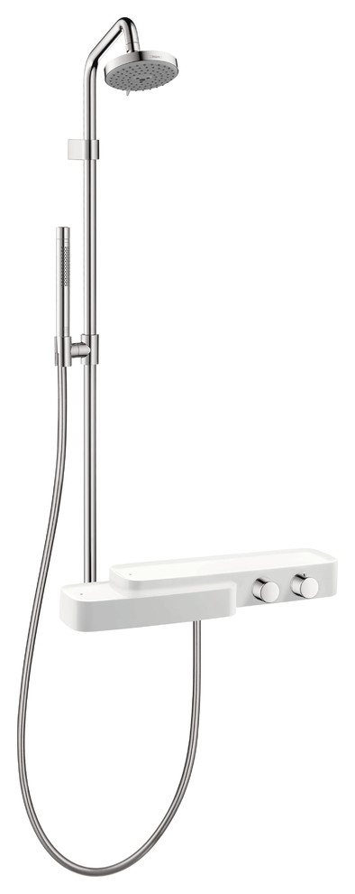 Axor Bouroullec Thermostatic Showerpipe with Shelf and Handshower