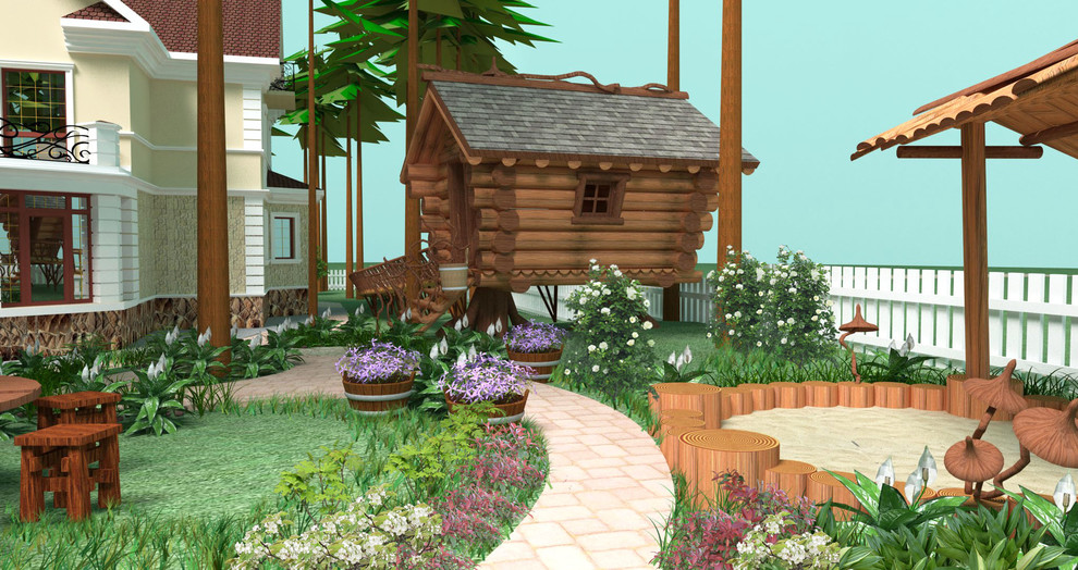 Ландшафтный дизайн площадки около частного дома