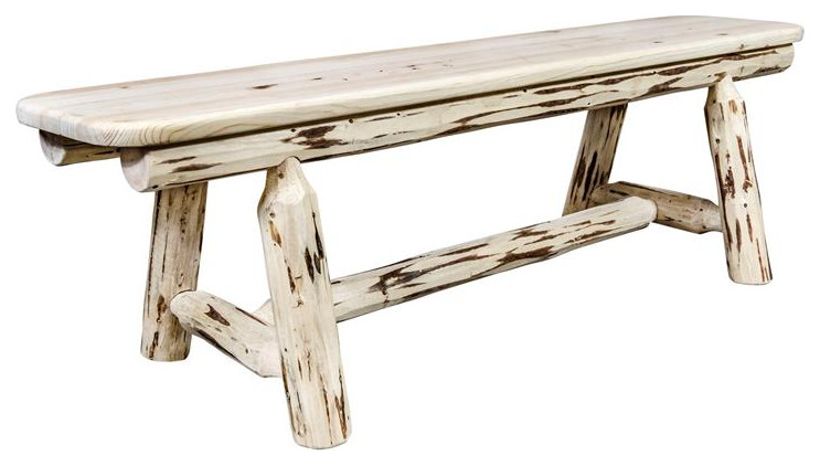 Montana Woodworks 5ft Handcrafted Wood Plank Style Bench in Natural