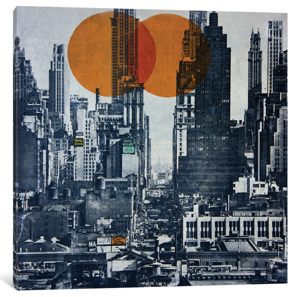 "New York Skyline 1948" by db Waterman, Canvas Print, 12x12x1.5