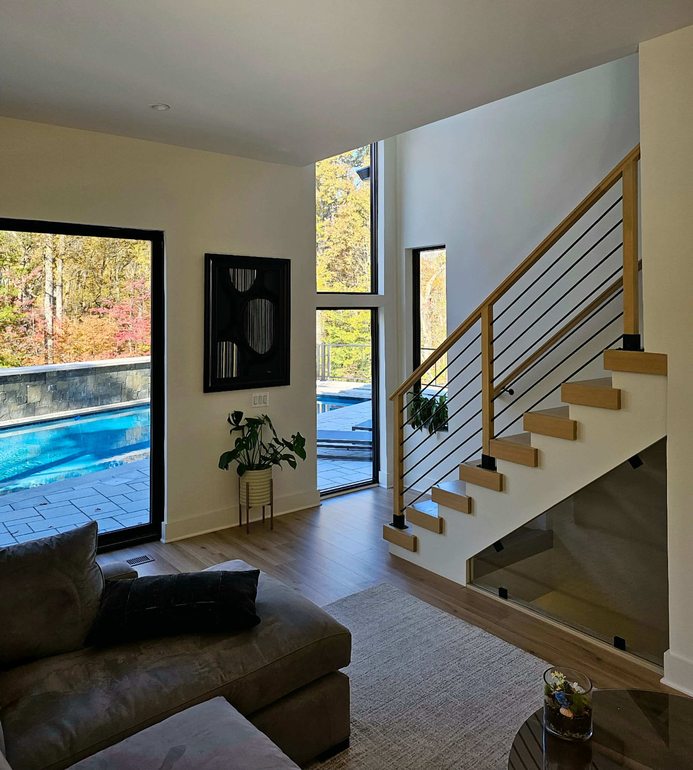 111_Open-Rise Stair with a Stunning Pool View, Great Falls, VA 22066