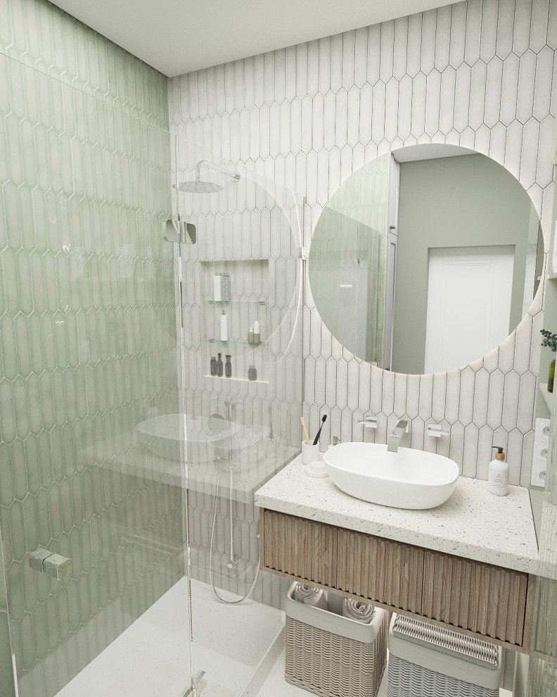 Ванная в квартире для молодой пары в Балтийской жемчужине