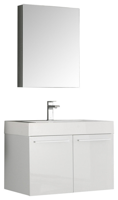 Fresca Vista 30 White Wall Hung Modern Bathroom Vanity With Medicine Cabinet Fresca Vista 30 White Wall Hung Modern Bathroom Vanity With Medicine Cabinet