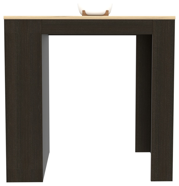 Kitchen Counter Dining Table Toledo, Three Side Shelves Black / Pine