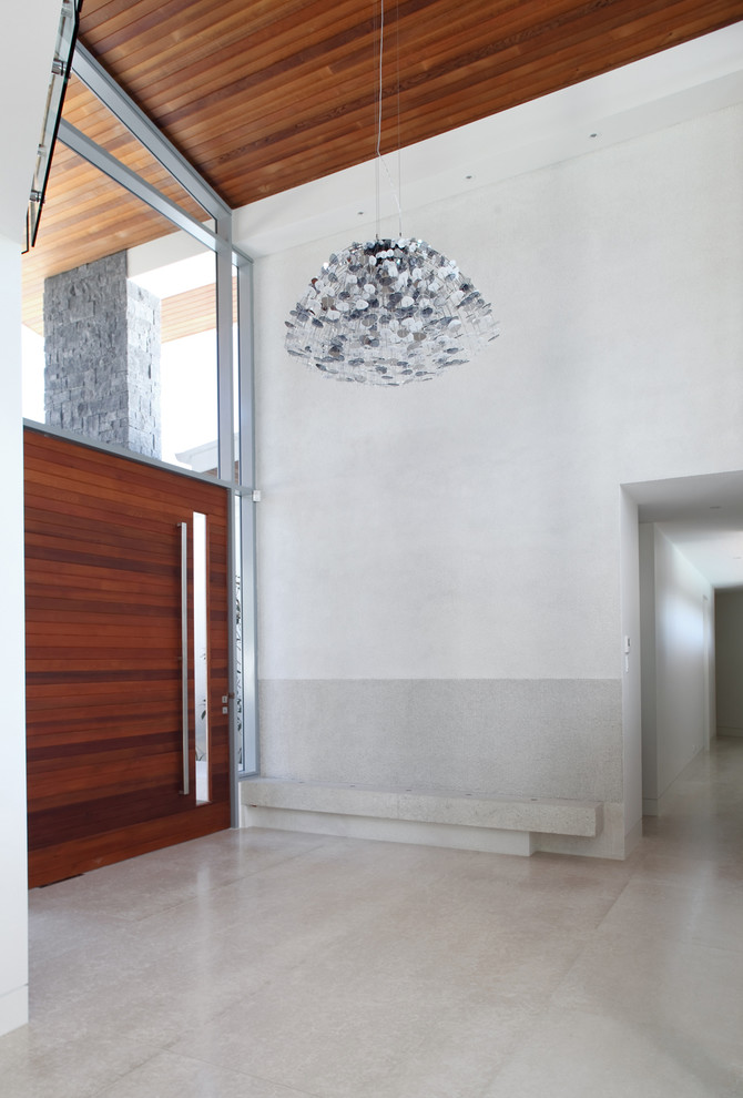 Photo of a contemporary entryway in Sunshine Coast.
