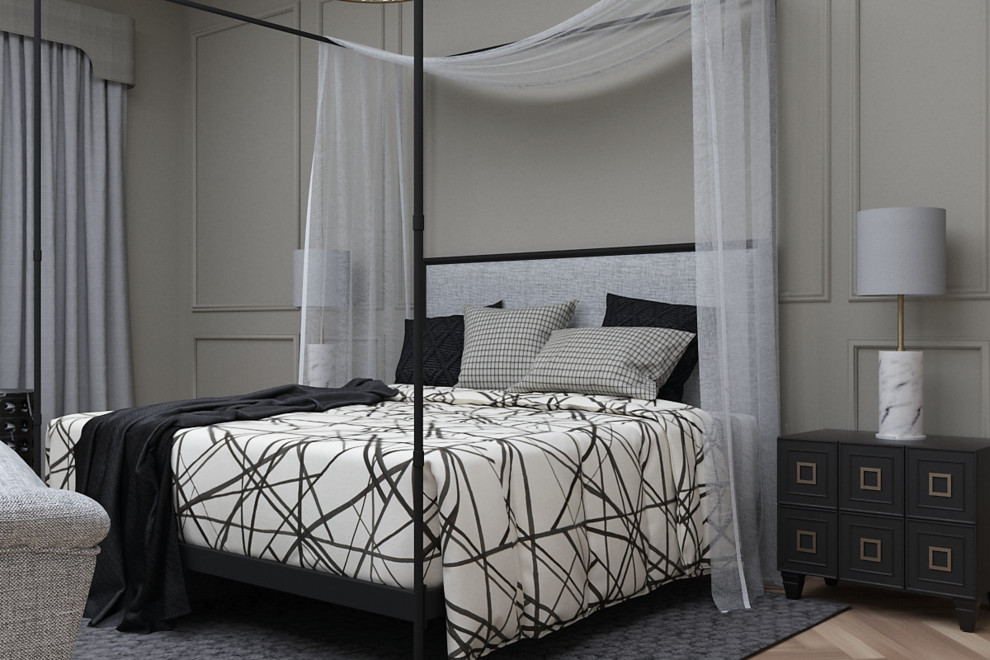 Дизайн проект спальни загородного дома