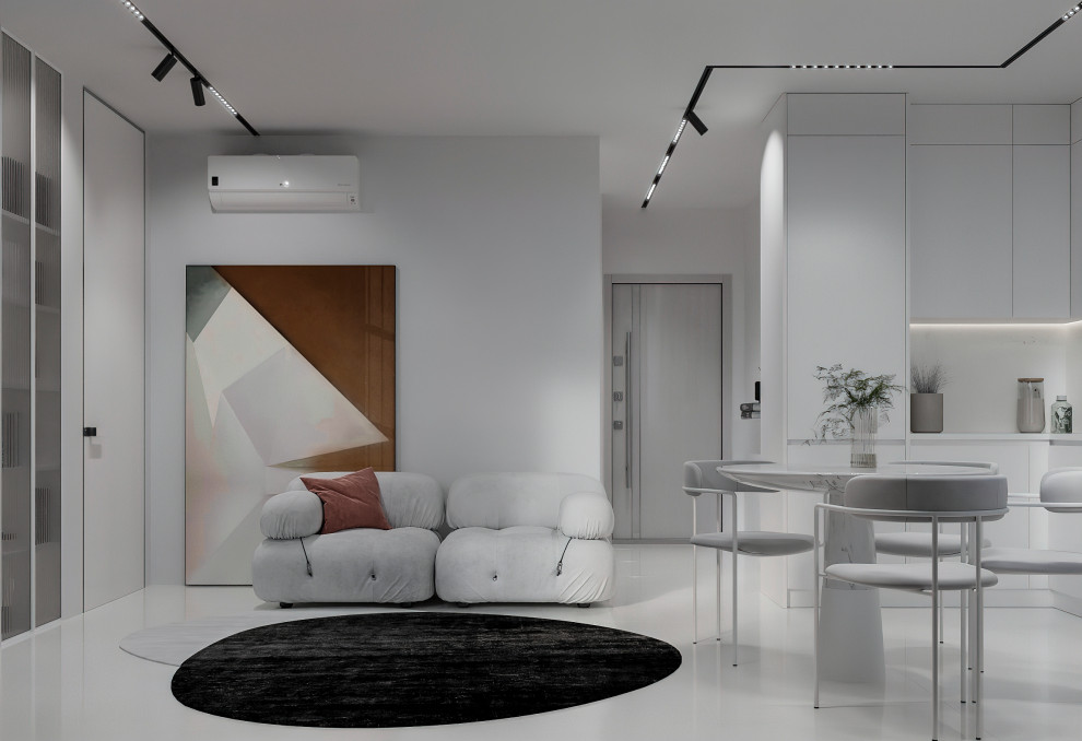 Гостиная в квартире 50 кв.м., Березовая Аллея