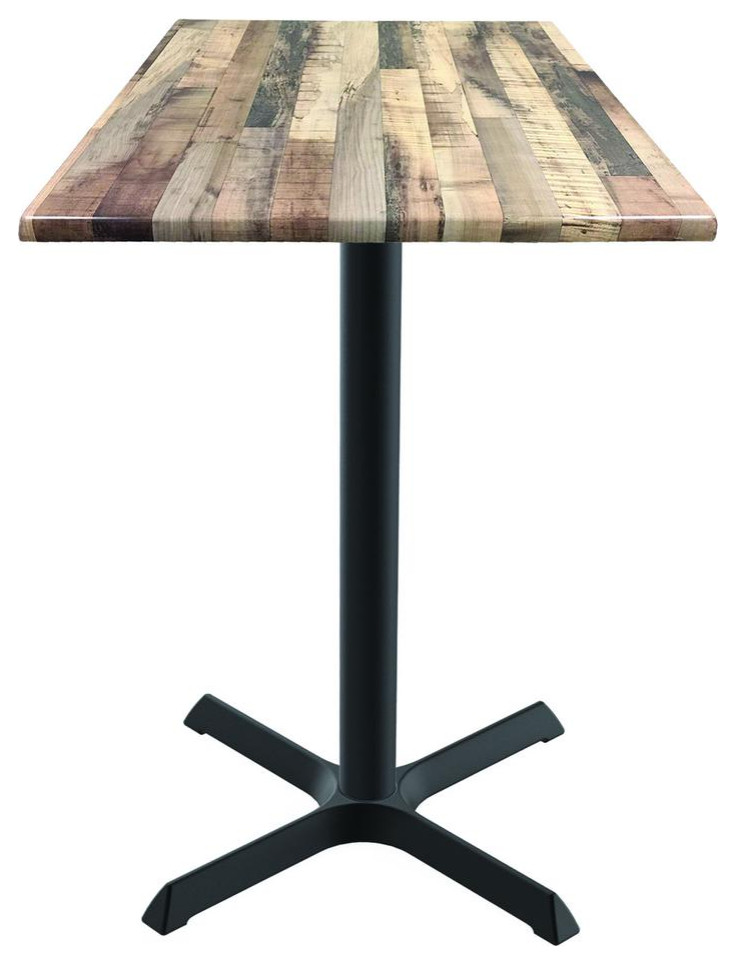 30 Tall OD211 Indoor/Outdoor All-Season Table With 30 x 30 Square Rustic Top