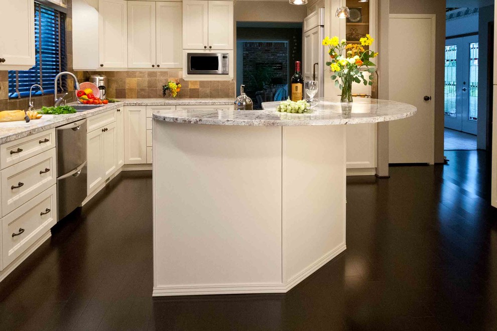 Example of a transitional kitchen design in Seattle