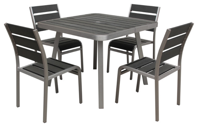 Brava 5-Piece Outdoor Dining Set, Gray - Contemporary ... Brava 5-Piece Outdoor Dining Set, Gray - Contemporary ... on Safavieh Arvin Outdoor Modern Foldable 5 Piece Living Set id=54963