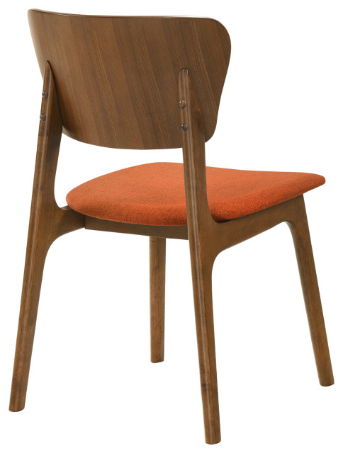 Kalia 5-Piece Wood Dining Set, Walnut Finish With Blue Fabric ...