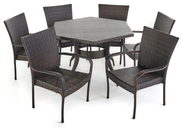Hexagon Outdoor Dining Table Set - Dining room ideas