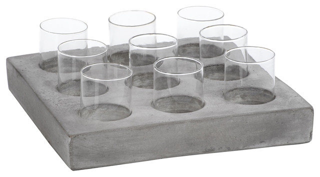 Industrial Wooden Candle Lantern Glass Hurricane Outdoor Indoor Tea Light Holder