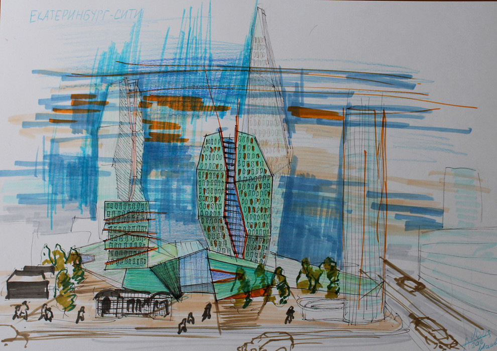 Размышление с карандашом - высотные здания