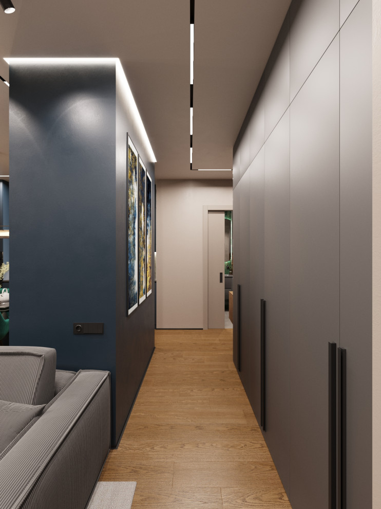 Дизайн-проект квартиры в темно серых тонах