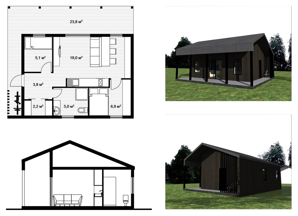 концепция модульного дома-бани