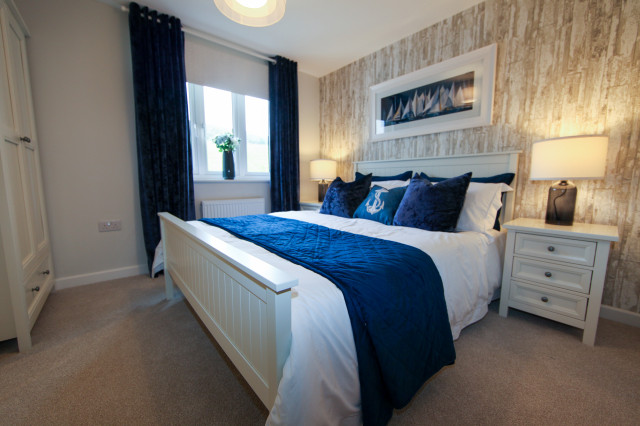 3-Bed Blue and Coral Holiday Let, West Lulworth, Dorset coastal-bedroom