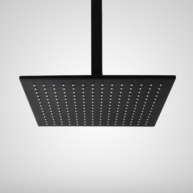 Massa Matte Black Square Shower System With Thermostatic Mixer ...