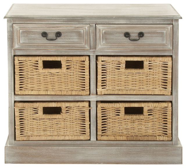 Traditional Brown Wood Storage Unit 96285 Farmhouse Accent Chests