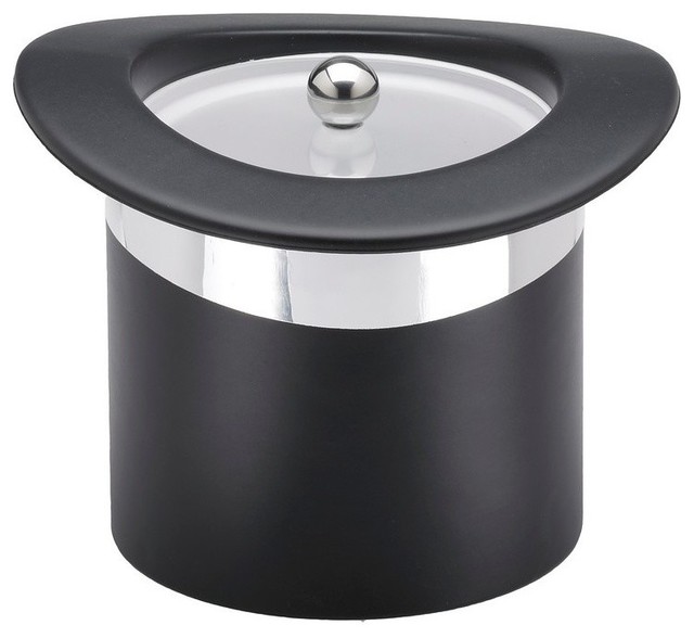 Kraftware Top Hat Ice Bucket, Black Band Contemporary Ice Tools And Buckets by VirVentures
