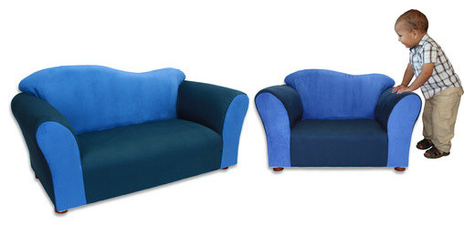 Kid's Fancy Microsuede Sofa and Chair Set
