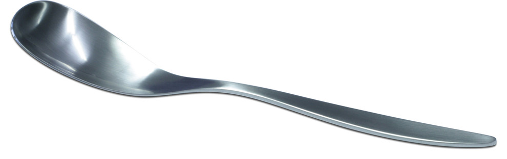 Straight Curve Handle Serving Spoon, Large, Stainless Steel