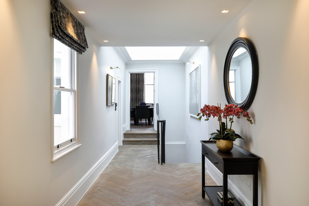 This is an example of a transitional hallway in London.
