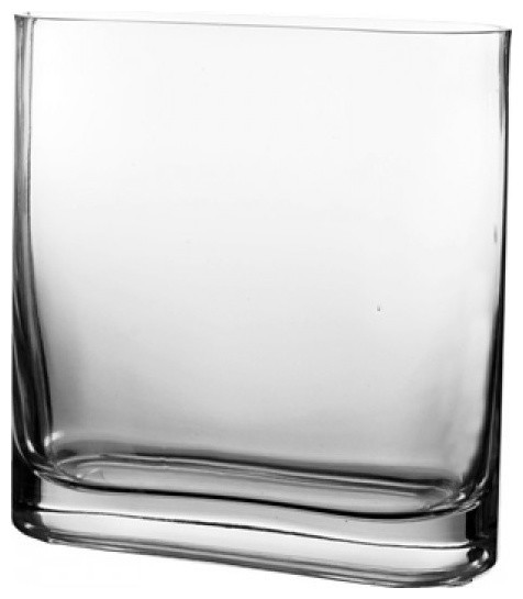 Glass Rounded Edge Rectangle Vase. 8"