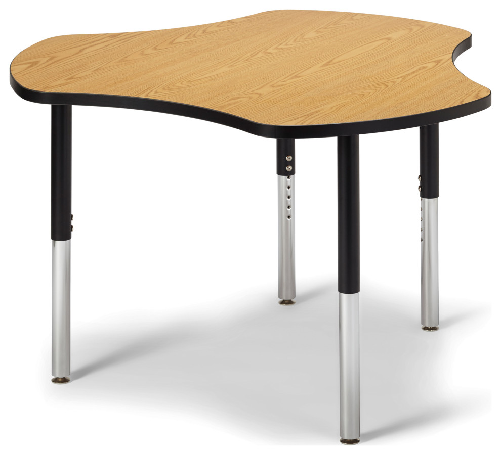 Berries Collaborative Hub Table 44" X 47" Oak/Black Contemporary
