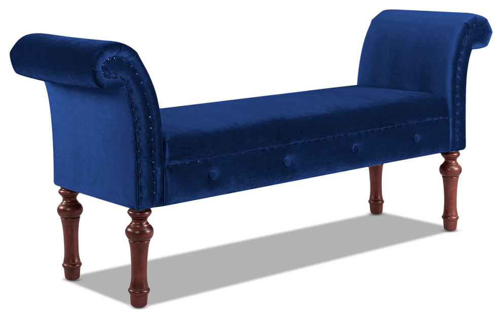 Elise Tufted Roll Arm Bench 60, Roll Arm Bench