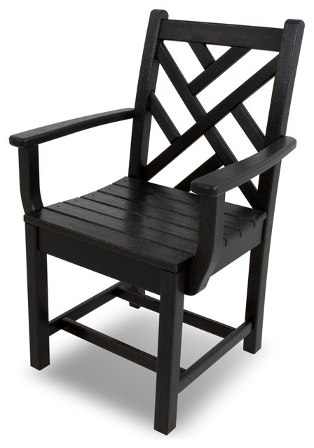 Dining Arm Chairs Black polywood chippendale dining arm chair - asian - outdoor dining Dining Arm Chairs Black polywood chippendale dining arm chair - asian - outdoor dining
