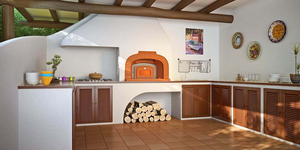 Помпейская печь в зоне отдыха на улице