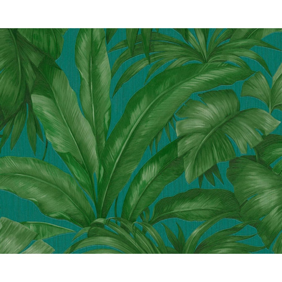 Textured Wallpaper Featuring Jungle Palm Leaves, 962406