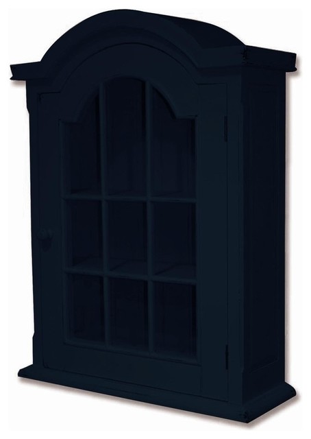 New Cabinet Black Painted Hardwood Arched