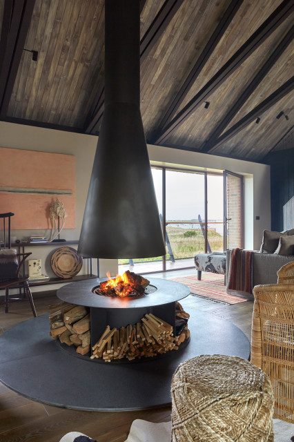 Modern barn conversion landstil-dagligstue