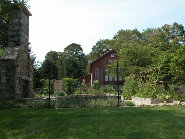 Example of a large mountain style home design design in New York