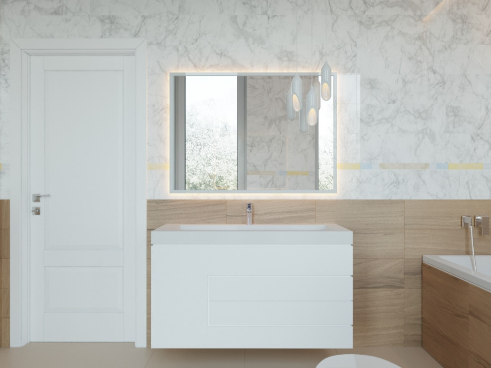 Интерьер в скандинавском стиле 152 м^2. г.Казань