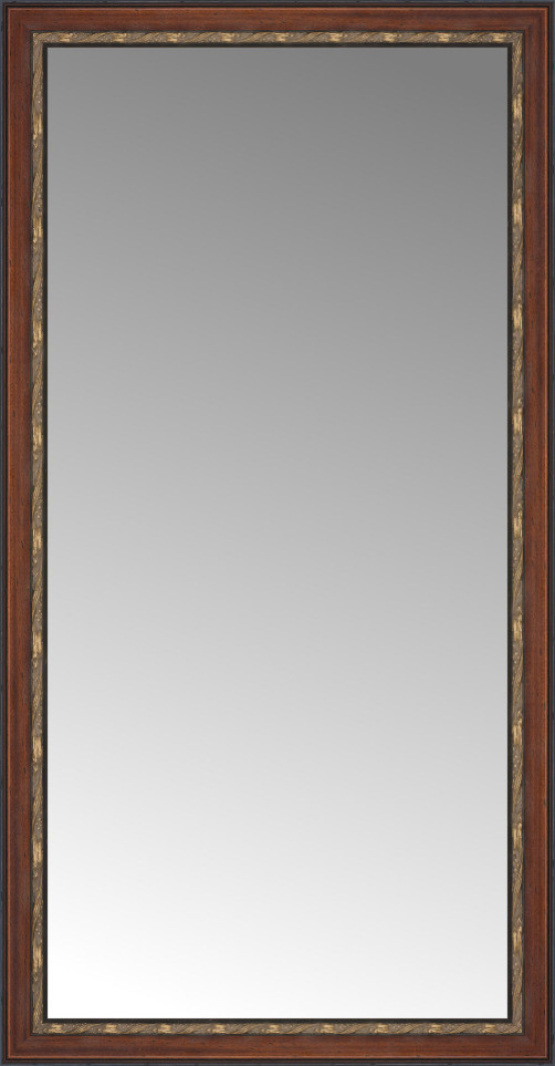 37"x70" Custom Framed Mirror, Ornate Brown