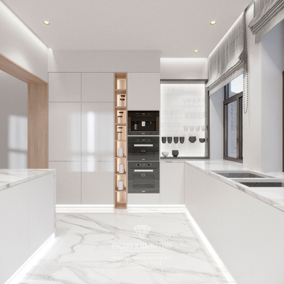 Дизайн интерьера кухни-столовой в современном стиле