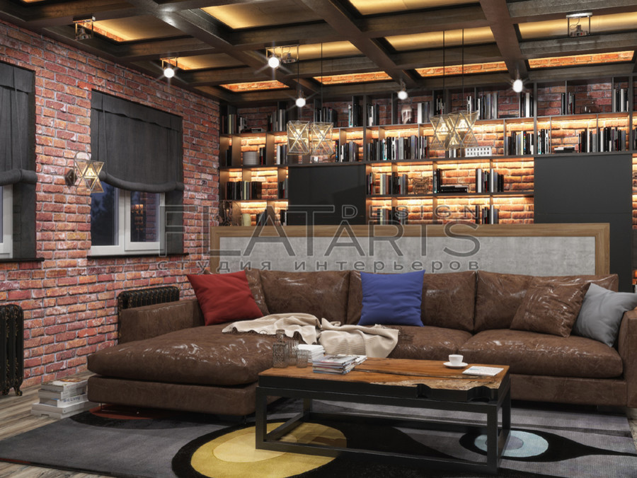 Дизайн таунхауса 140кв.м в стиле лофт