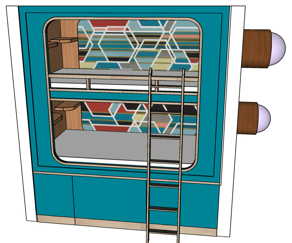 The Ultimate Retreat: Bespoke Bauhaus Bunk Bed for a Luxury Car Condo