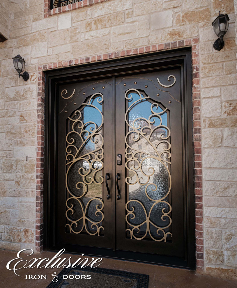 Example of a large front door design in Austin