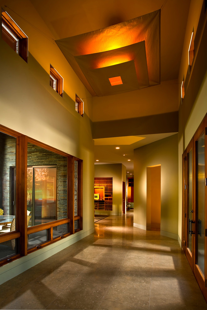 Photo of a large contemporary hallway in Orange County.