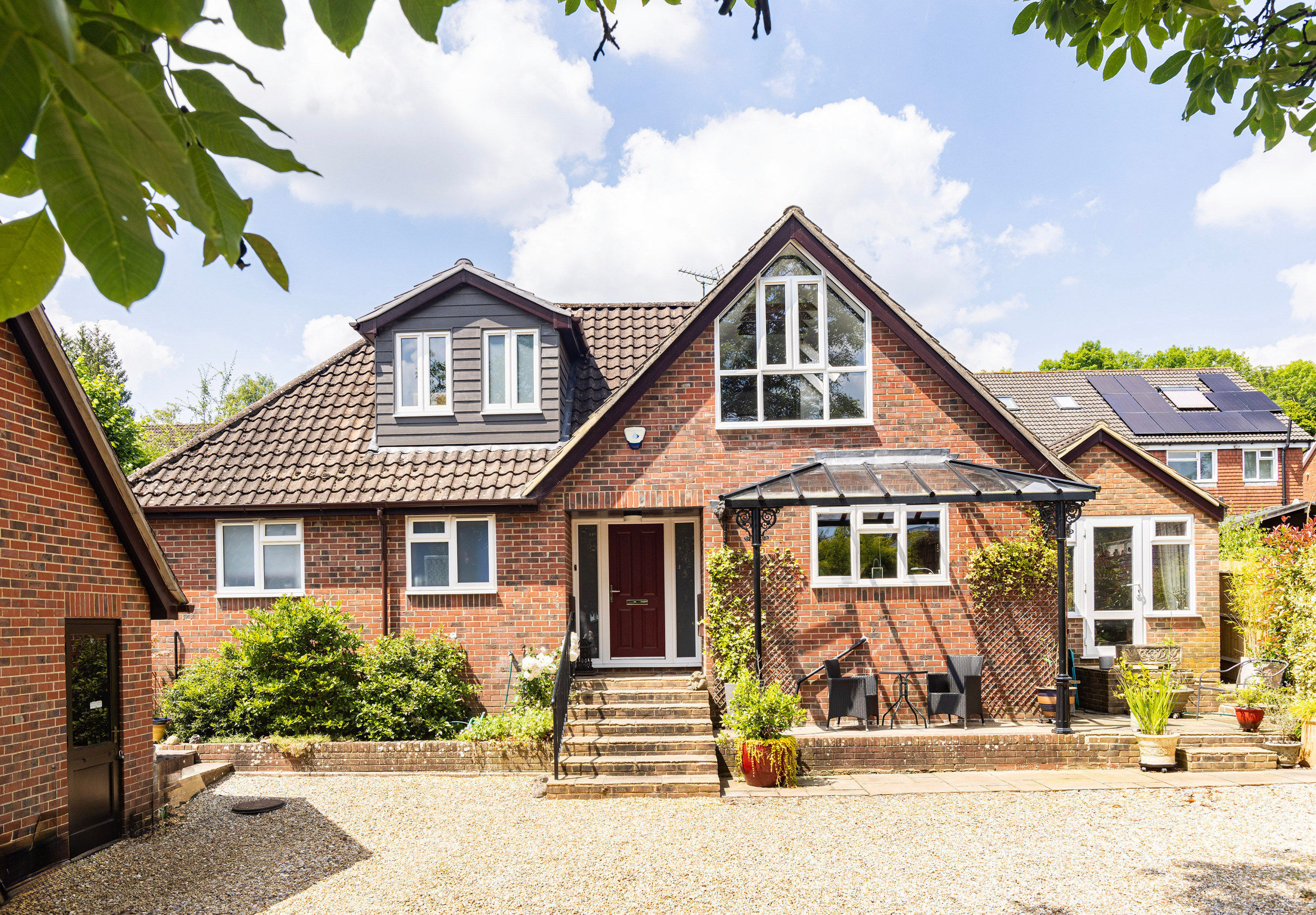 Exterior view of feature glazing and new-build dormer