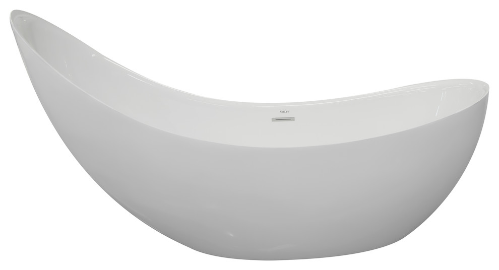 Grace White Slipper Freestanding Acrylic Insulated Bath Tub 81"x31"x27